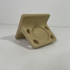 Vintage Ceramic Soap Dish Wall Mount Bathroom Tile USA M-108 Beige Pastel Yellow