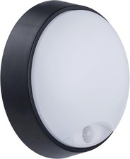 Luceco LED Mini Round Bulkhead Light Black White