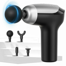 Mini Massage Gun Deep Tissue Percussion Handheld Muscle Relief 4 Heads Portable