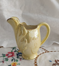 Vintage Maling Pottery Yellow Lustre Milk Jug Creamer Art Deco Newcastle 1930s
