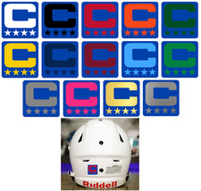 ROYAL  BLUE Dual Color Captain C Vinyl Football Helmet Decal Jersey Patch Style