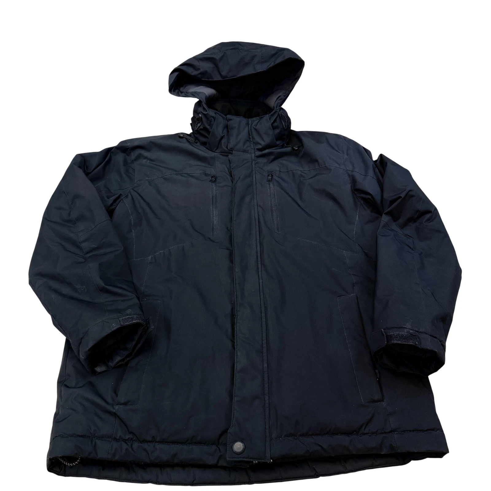 Hawke & Co Sport Jacket Mens Large Black Thinsulate Hooded Parka Water Resistant