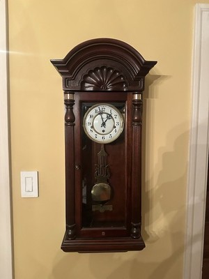 Howard Miller Jennison 612-221 Wall Clock, Wood Brass Glass