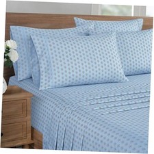 4-Piece Printed Sheet Set -/Twin 17" Extra Deep  Cool, Full Prarie Floral