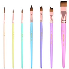 Nicpro 7pcs Face Paint Brush Set,Aesthetic Pastel Face  Body Paint Brushes