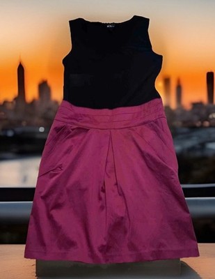 Women 9 BCX Dress Wine Fuchsia Satin Black Formal Prom Evening Event