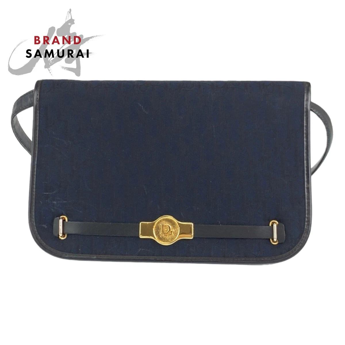 Sac bandoulière diagonale cuir toile toile quincaillerie marine doré trotteur vintage avec