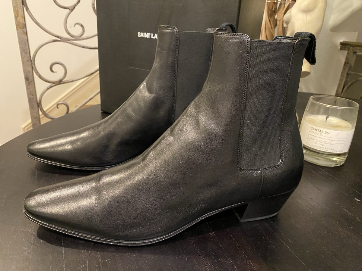 Saint Laurent Dylan 40mm Chelsea Boots Men's 44 New With Box Black