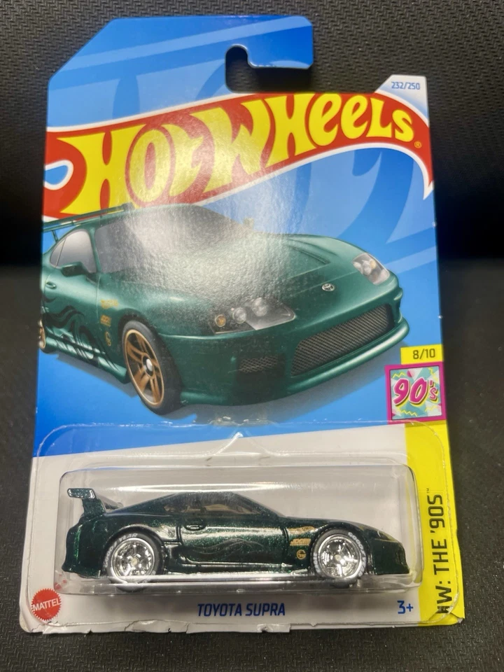 Rueda y neumático Hot Wheels verde Toyota Supra PERSONALIZADO pilotos reales  Foto 3 de 4