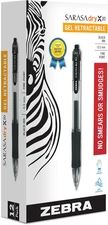 Sarasa Dry X20 Retractable Gel Pen 0.5MM Fine Point Black Ink 12 Pack