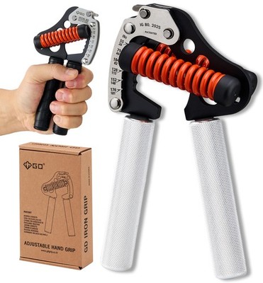IRON GRIP 12LV Aluminum Grip Strength 6.50 x 3.70 x 0.80, Red, Siver