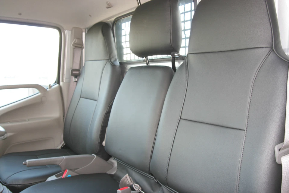 FUNDAS DE ASIENTO DE FURGONETA TOYOTA DYNA TOTALMENTE A MEDIDA NEGRAS DE CUERO SINTÉTICO - Alta Calidad Foto 3 de 4