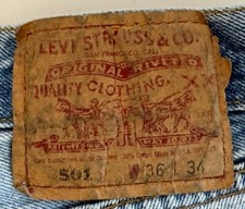 Levis 501 Jeans Men  s 36x34 Button Fly USA Made 90s Grunge Red Tab Vintage Rare