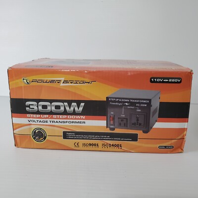 VC300W PowerBright 300W Step Up & Down Transformer Converter Voltage New 
