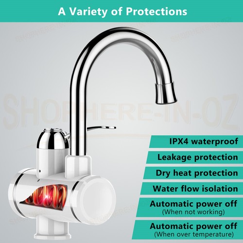 3000W Hot Water Heater Faucet Instant Tankless Electric Kitchen Fast Heating Tap - Picture 3 of 12