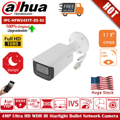 DH 4MP Starlight 5X Zoom IPC-HFW2431T-ZS-S2 IR IP67 IVS Bullet CCTV IP Camera