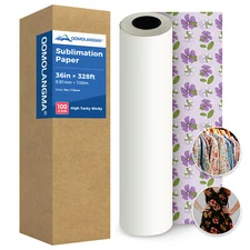 2 Rolls 100gsm 36" x 328´ High Tacky / Sticky Sublimation Transfer Paper