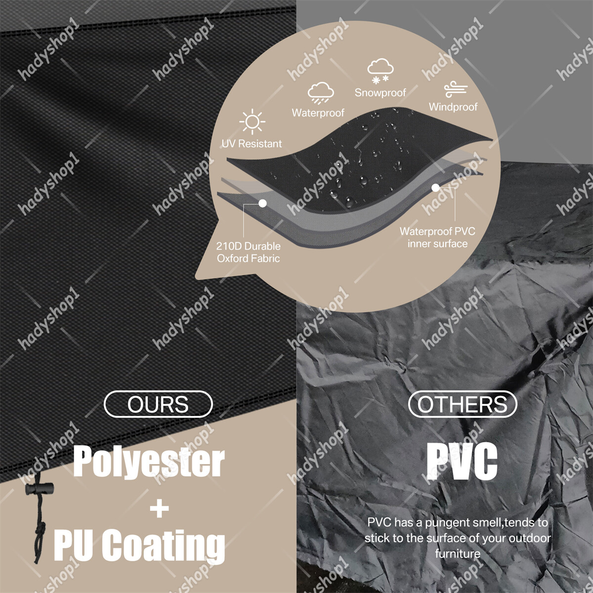 Rattan Corner Sofa Cover L Shape Garden Furniture Protector Outdoor