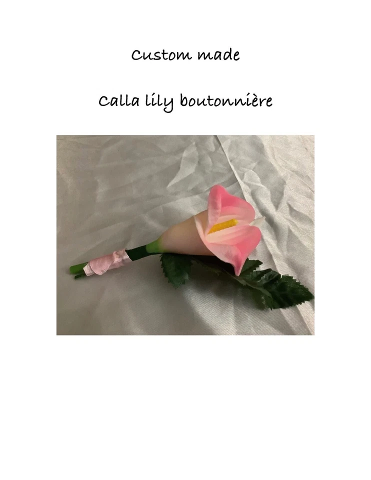 Boutonniere cala lily toque real... tú eliges el color Foto 2 de 4