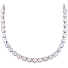 Mariana Silver Necklace in Faceted Round Cut White Opal Crystals 234234 NWT