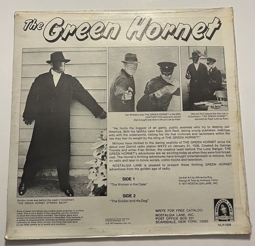 The Green Hornet LP Radio Show 1977 SEALED Nostalgia Lane - Picture 2 of 2