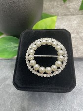 1.75" Silver-Tone Rhinestone Tie Ring Scarf Shirt Clip New Free Ship A2027