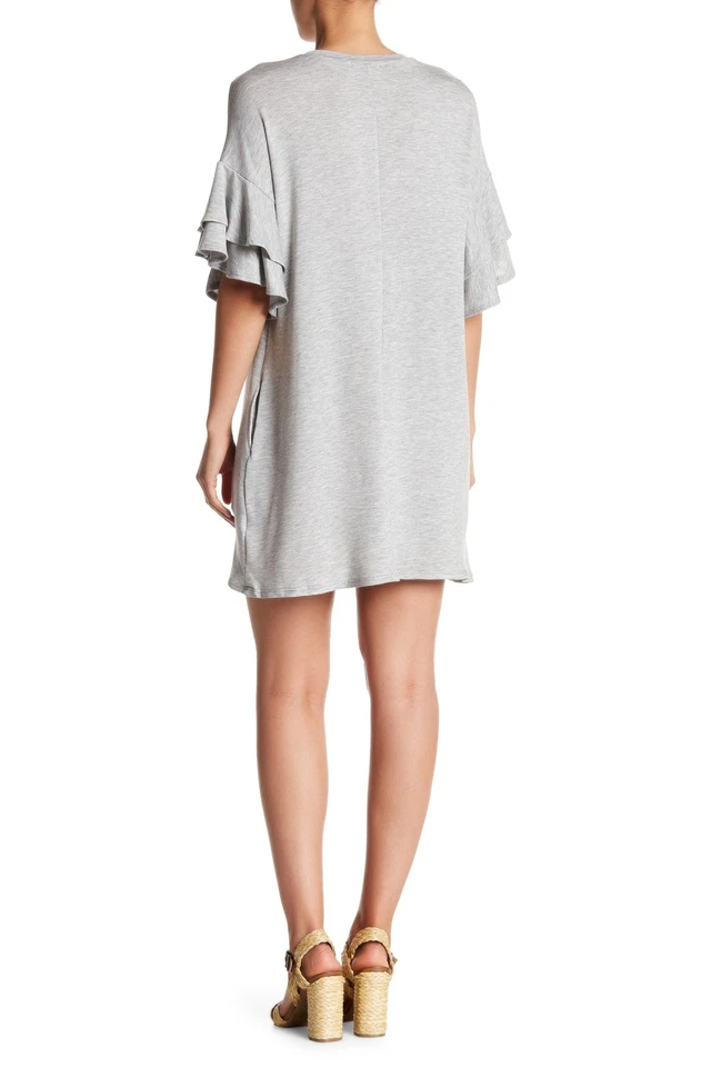 Vestido para mujer Soprano 161113 manga corta con volantes gris talla Mediano Foto 3 de 3