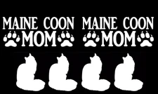 Maine Coon Mom Pack White Vinyl Decals Car Window Tablet Tumblers Mug iPhone