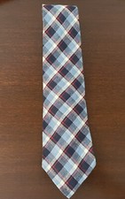 Vintage Polo Ralph Lauren 100% Linen Tie Mens Plaid Made In USA