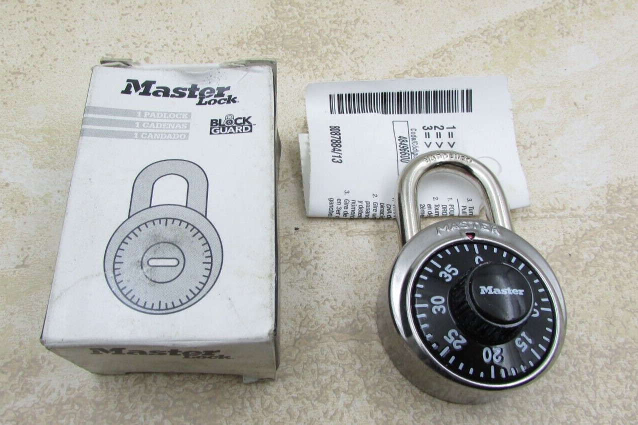 Master Lock 1525 V69 Block Guard Combination Padlock For Lockers With Key Option