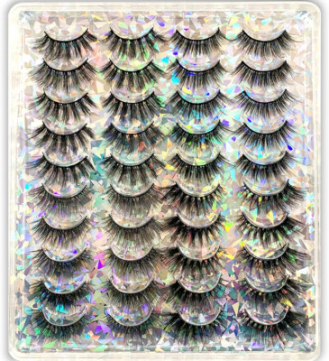 PURELEOR 20 Paar Falsche Wimpern 4 Stile Gemischt 3D Faux Nerz Wimpern Fake... 