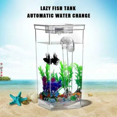 Acheter Kids Fish Tank Self Cleaning Small Desktop Fish Aquarium LED Easy Clean R99C