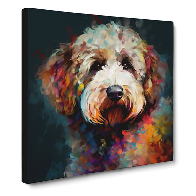 Labradoodle Abstract Art No.1 Canvas Wall Art Print Framed Picture Home Decor