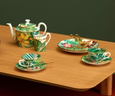 Hermes Passifolia Tea Cup Saucer Tableware Green Botanical Floral
