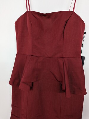 adrianna papell red peplum dress Drop Waist Fit And Flare Mikado Midi Dress In Persimmon