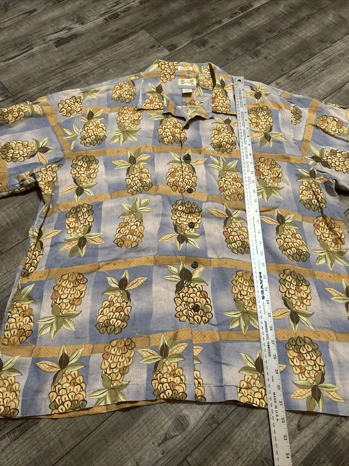 Reyn Spooner Hawaiian Shirt Men’s Yellow Floral Linen XXL - Image 3 of 4