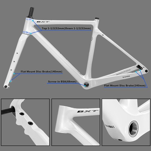 BXT Gravel Carbon Fiber Bike Frame Straßenrennrad Disc Brake Fahrradrahmen - Bild 4 von 26