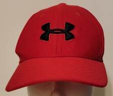 Under Armour Running Cap Hat Youth S/M Fitted Red Stretch