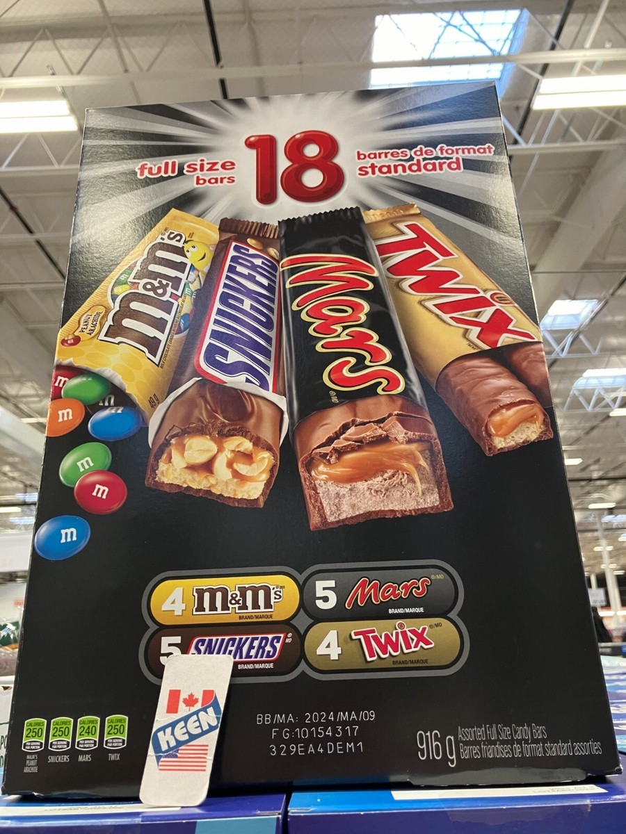 AiWaWa CA, Mars Chocolate Assorted Full Size Candy Bars, 18-count