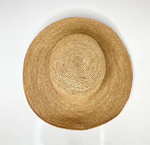 Farbloser Fischerhut mit breiter Krempe Raffia Stroh Sonne Strand Größe: Small 55 cm - Bild 10 von 14