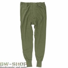 ORIGINAL BUNDESWEHR UNTERHOSE MIT PL&Uuml;SCHFUTTER BW HOSE WINTER OLIV GEF&Uuml;TTERT