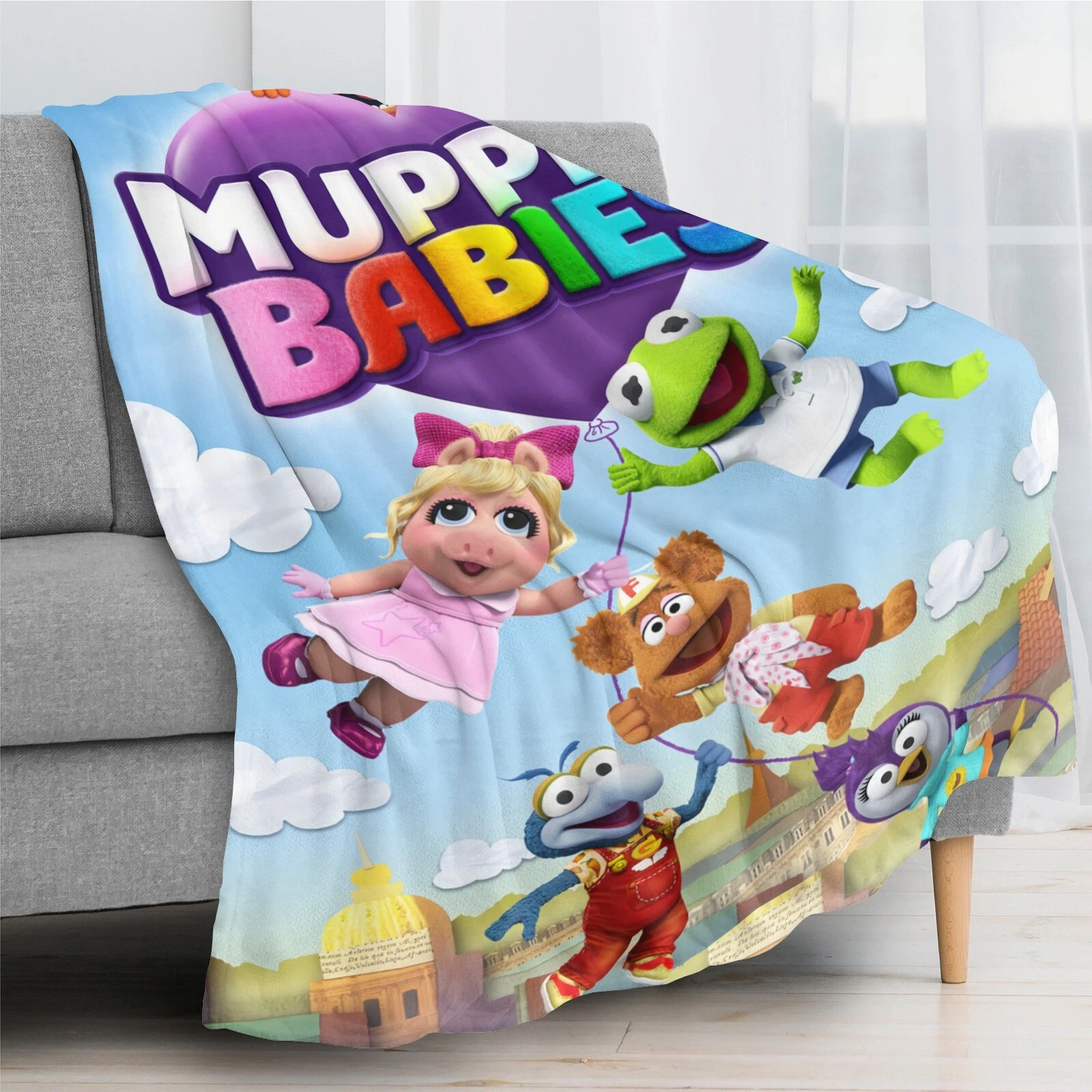 Muppet Babies Fleece Blanket for Bed Couch Sofa, Cozy Lightweight Throw Gift