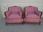 Pair Lounge Chairs Library English Country 2 Regency French Victorian Lion Claw