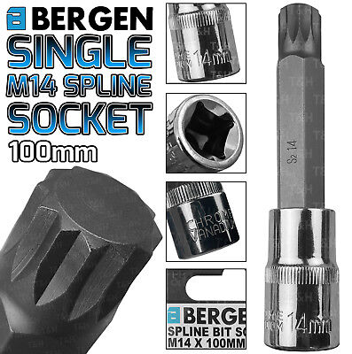 M12 x 78mm 1/2 Drive Extra Long Impact Spline Socket Bergen 