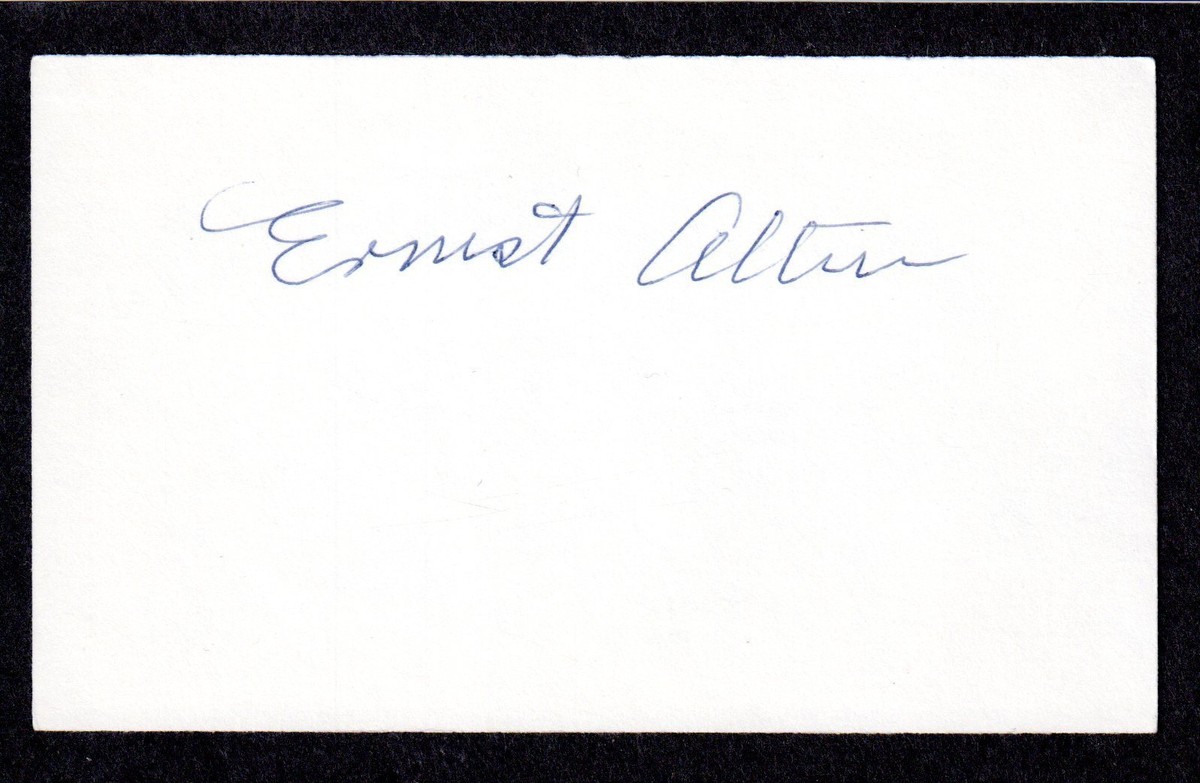 Ernest Ernie Alten ( Debut 1920 ) TIGERS SIGNED AUTOGRAPH AUTO 3x5