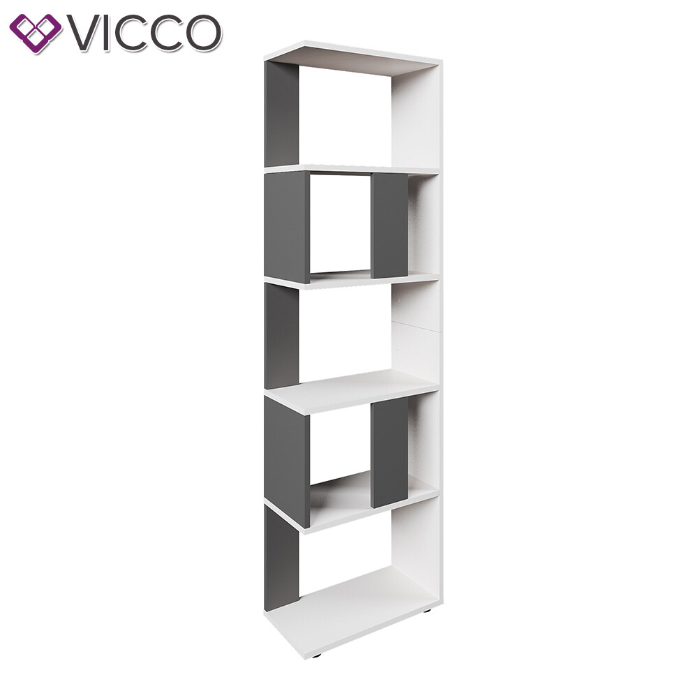 Bibliothèque séparateur de pièce Vicco | Étagère de bureau réversible à compartiments