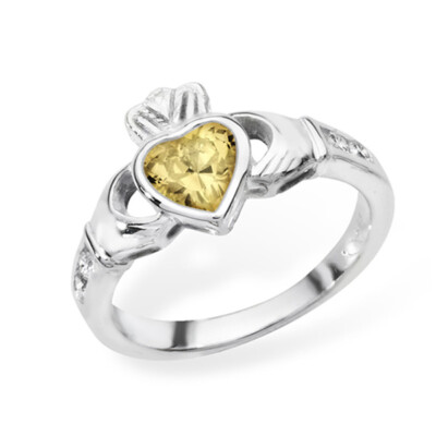 Anello Claddagh Cuore Opale Nero Lab Creato – Argento 925, Amore Irlandese, Taglia 7 - 2