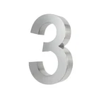 House Number 0-9 and A-D High Quality Modern Brushed Stainless Steel V2A in 3D Effect