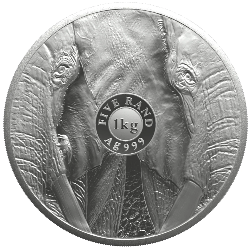 Silbermünze 1kg Big Five III. Elefant (1.) Südafrika 2024 - Polierte Platte
