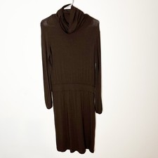 Hugo Boss Brown Knit Turtle Neck Midi Dress Long Sleeve Medium